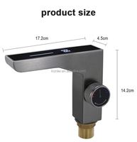 Robinet de lavabo numérique intelligent en acier inoxydable au design moderne, personnalisable, à double commande eau chaude et froide pour salle de bain domestique