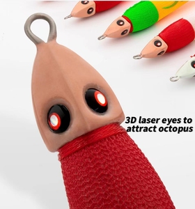 Señuelo <span class=keywords><strong>de</strong></span> pesca <span class=keywords><strong>de</strong></span> alta calidad y gran venta para camarones, calamares y pulpos, <span class=keywords><strong>de</strong></span> plomo pesado y madera, con ojos láser 3D y fluorescente - Product Image 3