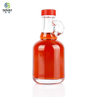 Bouteilles en verre pour sirop 3,4 oz, mini-bouteilles vides pour sirop d'érable avec poignée en boucle, réutilisables, transparentes, 100 ml