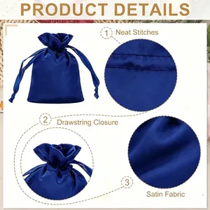 Custom Satin Drawstring <b>Bag</b> for Cosmetics Perfume <b>Bottle</b> Packaging Silk Feel <b>Gift</b> Pouch with Ribbon Wholesale - Product Image 4