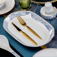 Nouveau bol et ensemble de vaisselle en porcelaine osseuse pour ménage assiette et bol en céramique haut de gamme combinaison bol et vaisselle