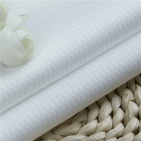 Tissu de chemise blanc en coton peigné double épaisseur 120S, jacquard rayé, respirant, traité à l'ammoniaque liquide, facile d'entretien, pour la confection sur mesure de vêtements de bureau