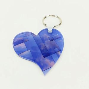 Llavero Acrílico Moderno en Forma de Corazón de Una Cara para Impresión por Sublimación de Aniversario - Product Image 3