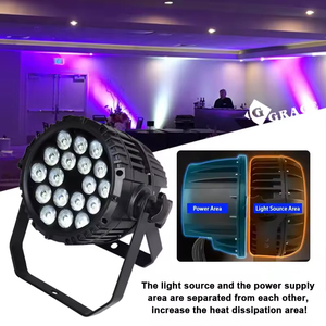 Igreslite không thấm nước 18x10W RGB 3in1 độ sáng cao vỏ nhôm phẳng dẫn mệnh ánh sáng DMX512 điều khiển - Product Image 3