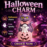 Lanterne en résine fantôme citrouille d'Halloween faite à la main pour décoration de fête