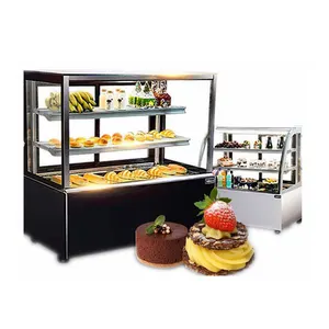 Bakery display cake refrigerated cabinet cake showcase with marble base