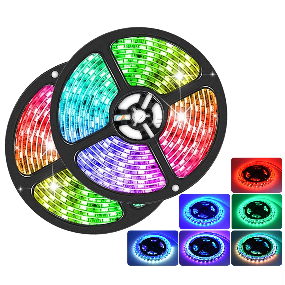 شريط إضاءة Led ذكي, Ws2811 Ws2812b 5050 5v 12v Rgb قابل للبرمجة Ip20 Ip65 مقاوم للماء مدمج Ic بكسل عنونة كامل اللون Ws2811 Ws2812b