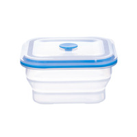 Ensemble de 4 boîtes à lunch scolaires pliables en silicone personnalisées, carrées et rectangulaires, récipients de rangement pliables et utilisables au micro-ondes