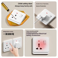 Prise murale standard britannique Hong Kong 13A à trois trous avec interrupteur, panneau de prises EU, allemandes, françaises, 146 double multifonction avec ports USB