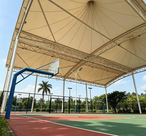 โครงสร้างหลังคาเมมเบรน PVDF สำหรับสนามกีฬาบาสเกตบอล ฟุตบอล แบดมินตัน ดีไซน์ทันสมัย - Product Image 4
