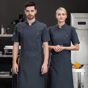 Chef de cocina, monos Unisex, manga corta, restaurante occidental, Catering, hornear, moda Primavera Verano, uniforme de Chef para hombres - Product Image 5