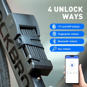 Le cadenas de vélo avec mécanisme de verrouillage par reconnaissance veineuse est installé de manière détachable. Le serrure est dotée d'un trou de serrure amovible. - Product Image 2