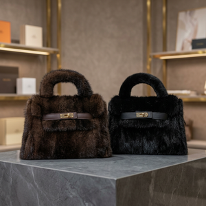 Bolso de Mano de Piel Auténtica para Mujer con Cierre de Cremallera y Broche, Estampados Animales, Bolso de Moda de Invierno, Dos Asas, Estilo para Uso Diario - Product Image 2