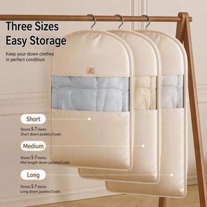New Garment <b>Bags</b> Down Jacket Compressed Dust Cover <b>Clothes</b> Compression Fabric Hanging <b>Bag</b> - Product Image 3