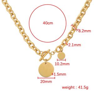Collar de Oro Antideslustre de 18K, Acero Inoxidable Real, Joyería Fina, Collares Personalizados con Monedas para Mujeres y Hombres - Product Image 5