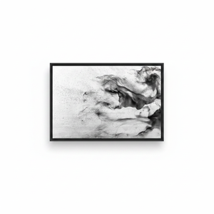 Abstract Gray Smoke Canvas Print: Modern Minimalist Wall Art,<b>BLACK</b> <b>FRAMED</b> CANVAS - Product Image 2