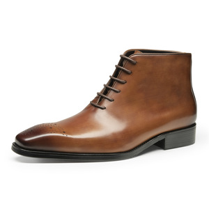 Mid-top Leather Shoes 2026 Men's Leather <b>Boots</b> British Trend Men's <b>Boots</b> Business Formal Dress Shoes for Men - Product Image 3