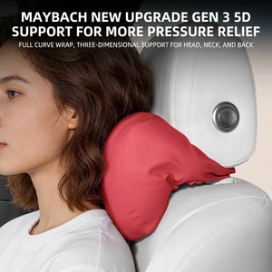 Coussin de soutien lombaire et appui-tête de siège auto en cuir Nappa de luxe avec mousse à mémoire de forme, support intérieur fixe et stable, compatible Mercedes BMW <span class=keywords><strong>Audi</strong></span> - Product Image 2
