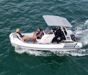 เรือยางอลูมิเนียม <span class=keywords><strong>Ocean</strong></span> Master 13 ฟุต แบบ Hypalon พร้อมเครื่องยนต์ติดท้ายเรือแบบเจ็ทสกี 60 แรงม้า รุ่น Double Model สำหรับเล่นเซิร์ฟ ตกปลา และใช้งานในทะเลสาบ - Product Image 2