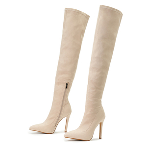 Botas Altas hasta la Rodilla Otoño-Invierno 2025 con Cierre de Cremallera y Lateral Elástico, Estilo Europeo y Americano - Product Image 2