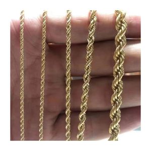 Xinfly Trendy Pure 18K Solid Yellow Gold <b>Rope</b> Twist <b>Chains</b> Ladies Necklace Jewelry - Product Image 1