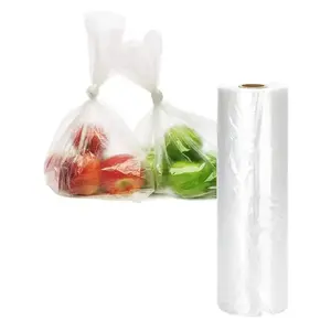 Supermarket Degradable Vegetable Fresh-Keeping Packaging Poly Flat Bag Clear Produce Plastic Roll Bag