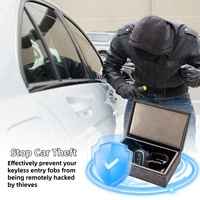 Boîte de Faraday de protection contre les signaux GPS, RF, EMF, Wifi, sans clé, pour clés de voiture, iPhone, style professionnel, cuir PU personnalisé