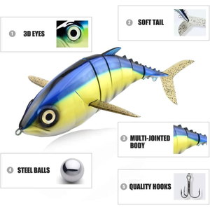 40cm 1000g nuovo gigantesco Multi-segmento a forma di tonno che affonda velocemente esche - Product Image 3