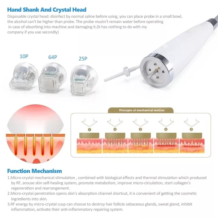 Beauty Salon Equipment Golden Mini RF Micro Needle Facial Machine Skin Repair Wrinkle Removal