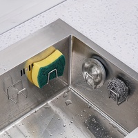 Support adhésif multi-usages en acier inoxydable pour couvercles de casseroles, planches à découper et éponges, à fixer sous l'armoire, pour évier de cuisine et organisateur de salle de bain