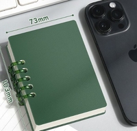Carnet pliable A7, carnet portable avec poche amovible sur le dos, carnet pour étudiants