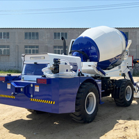 Mezcladora de Concreto Autocargable Portátil de 500L, Pequeña Mezcladora de Cemento Diésel para Construcción Agrícola