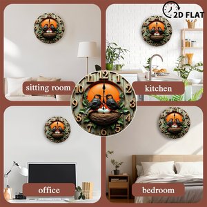 Round Wooden Wall <b>Clock</b> 25cm <b>Silent</b> Quartz Indoor Decorative <b>Clock</b> - Product Image 4