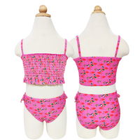 Traje de Baño para Niñas con Estampado Floral de Moda, Bikini con Volantes y Banda, Traje de Baño Colorido para Niñas