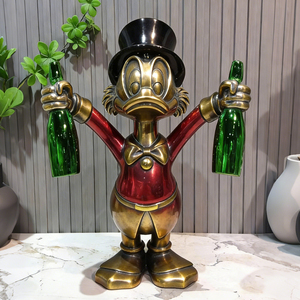 Scultura Decorativa da Esterno in Ottone e Bronzo: Coniglio Danzante, Scrooge McDuck, <span class=keywords><strong>Paperino</strong></span> e Paperina - Arte da Giardino - Product Image 2