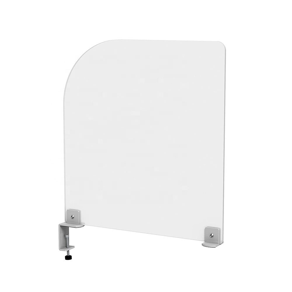 Frosted Privacy Panel with Removable Clamp Acrylic Desk Divider For Offices Classroom