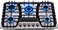 Table de cuisson à gaz encastrable de 30 pouces, 5 brûleurs, en acier inoxydable, convertible propane/gaz naturel, plaque de cuisson à double combustible scellée 4,5 kW