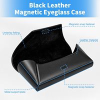 Étui à lunettes rétro en cuir PU, boîte de rangement légère et portable pour lunettes, accessoires anti-écrasement pour lunettes