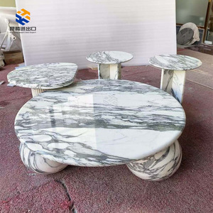 Tavolino da Caffè in Marmo Francese di Lusso, Design Moderno per Soggiorno, Villa, Hotel, Uso Domestico, Ecologico, Marca KT STONE - Product Image 6