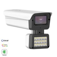 Kit de caméra de sécurité POE avec projecteur dissuasif actif, 5MP, détection humaine par IA, vision nocturne IR, microphone intégré, audio unidirectionnel
