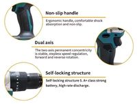 Meilleur tournevis-perceuse sans fil rechargeable à vitesse variable, petit modèle, à batterie, électrique, sans balais
