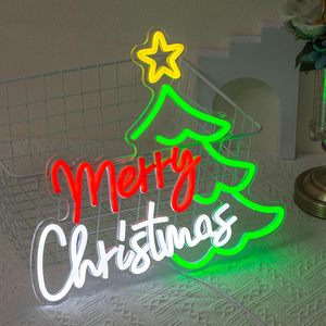 Merry Christmas Tree Neon Sign With Yellow <b>Star</b> <b>LED</b> Dimmable Neon Wall Mount Hanging For Holiday Party Boutique Bar Retail Store - Product Image 6
