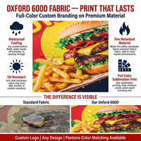 Carpa de Doble Capa Personalizada para Puesto de Comida, Estructura de Aluminio, Tela Oxford 600D Impermeable, Stand de Exhibición Plegable