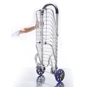 Heavy Duty Trolley Big Capacity Handtruck With PU Wheel Handtruck Hand Trolley Cargo Moving Cart