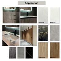 Panel HPL Kompak Tahan Api 0.5mm 0.7mm, Laminasi Ringan Tahan Air dengan Tekstur Serat Kayu untuk Dinding Interior Hotel dan Rumah Sakit