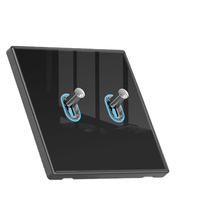 Interrupteur mural LED étanche de luxe 220V, bouton à bascule en verre trempé, panneau tactile, courant maximal 15A, 2 ports USB-A, 2 ports USB-C, IP20