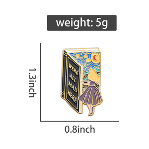 Venta al por mayor <span class=keywords><strong>Alice</strong></span> Wonderland esmalte Pins cuento de hadas aventura dibujos animados Anime Metal broche insignia mochila accesorio joyería regalos - Product Image 6