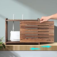 Étagère murale en bois pour routeur, boîte de rangement, gestion des câbles, cache-modem, organisateur de multiprises, assemblage requis