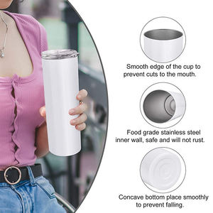 Usa <span class=keywords><strong>2</strong></span> Dagen Levering 20Oz Sublimatie Blanks Roestvrijstalen Tuimelaars Bekers Met Stro En Rubberen Bodem - Product Image 2