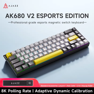 คีย์บอร์ดเกมมิ่ง Ajazz AK680 <span class=keywords><strong>V2</strong></span> สวิตช์แม่เหล็กแบบมีสาย RT0.01MM 8Khz 0.125ms ความหน่วงต่ำ รับประกัน 12 เดือน - Product Image 4